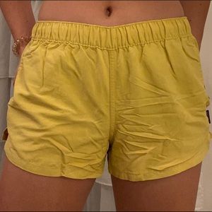 Yellow Patagonia shorts